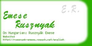 emese rusznyak business card
